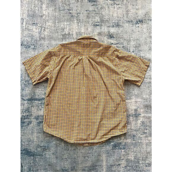 Carhartt Yellow Plaid Short Sleeve Button Down Pocket Tee Large - Picture 2 of 5